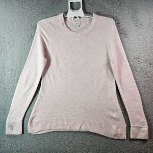 J‎ Crew Sweater Women Medium Crew Neck Knit Light Pink Wool Blend